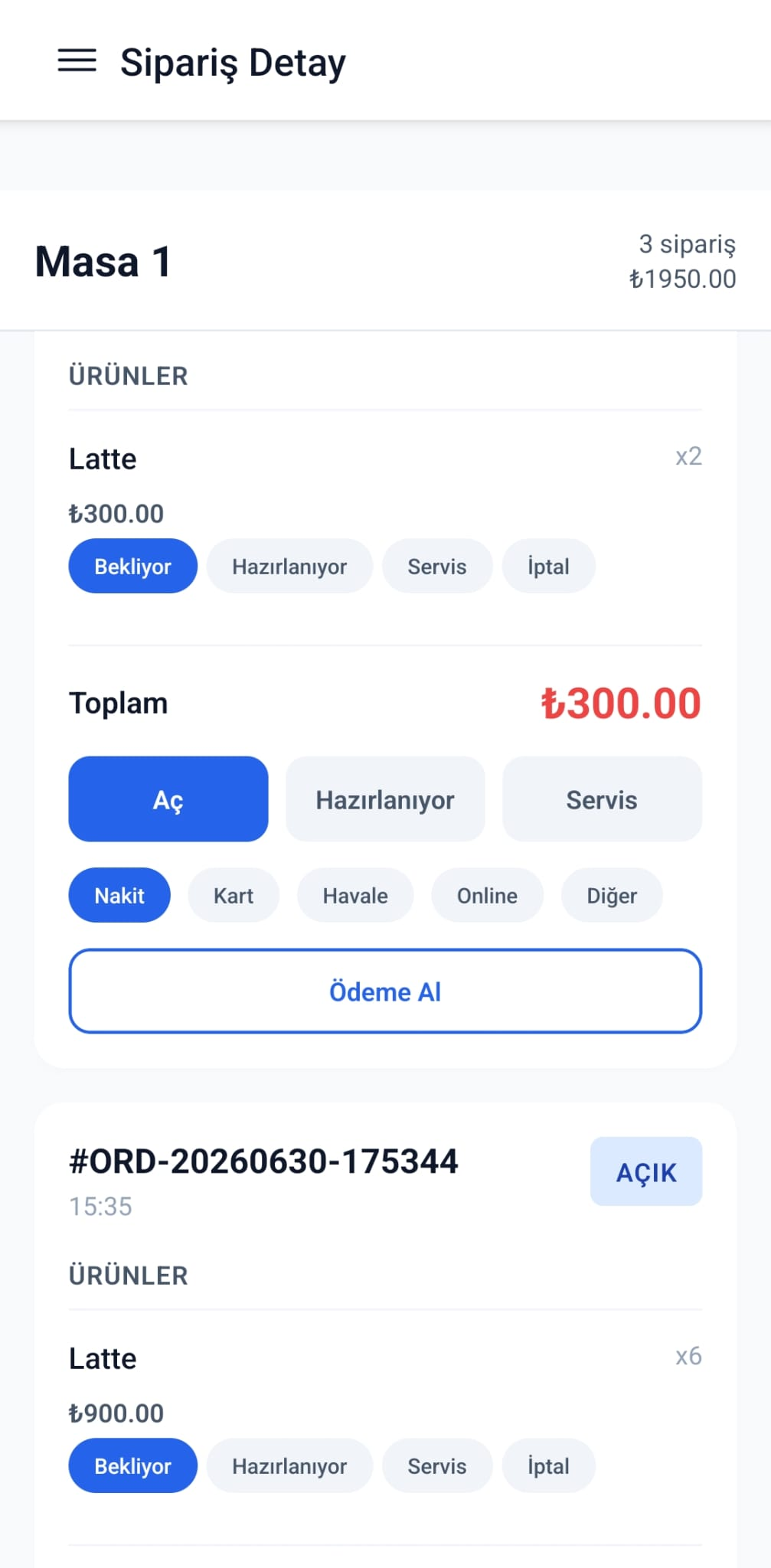 Sekans Menü personel mobil uygulaması
